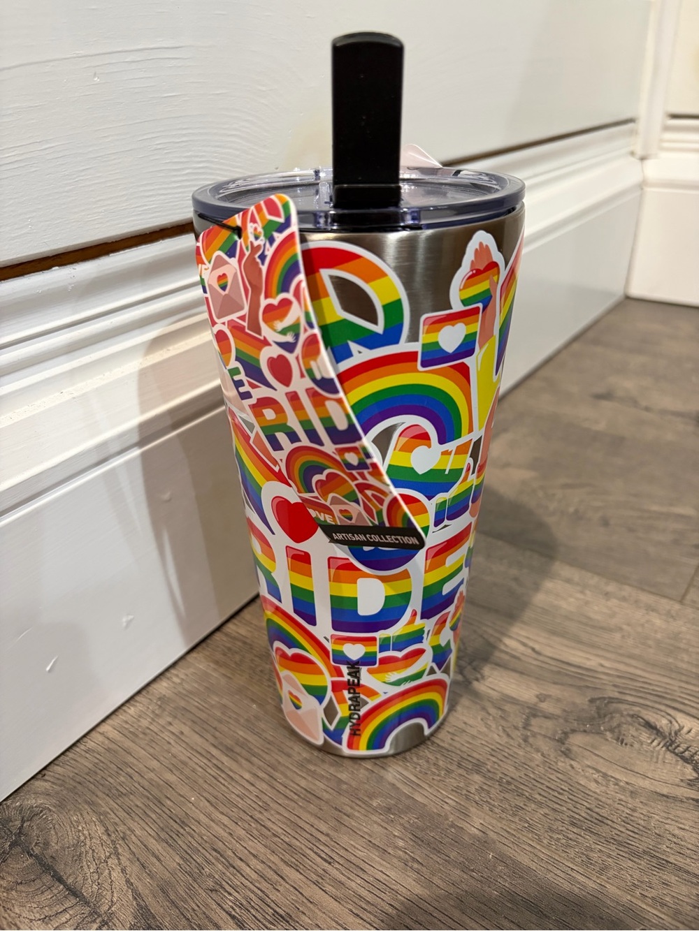 Rainbow Pride Stainless Steel Travel Tumbler with Slide Lid